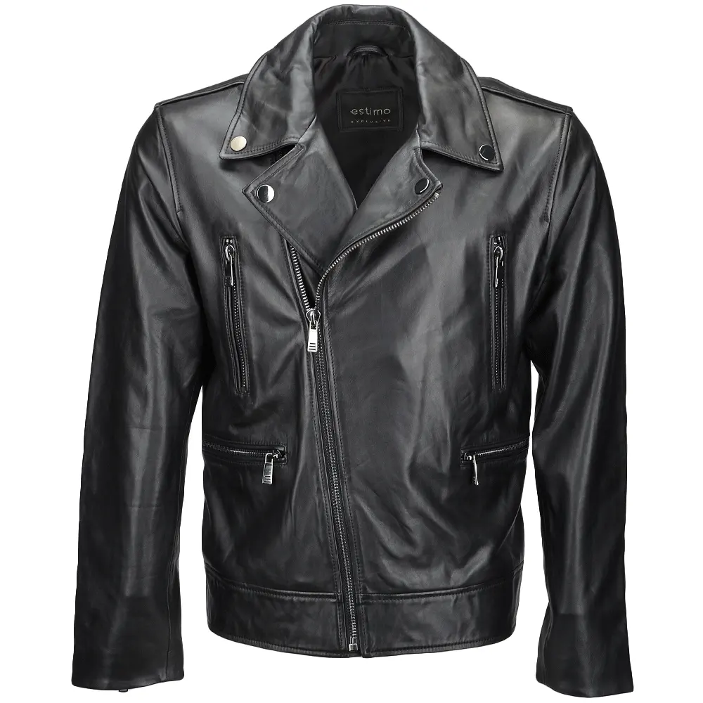men fashion style blazer coat with button closer goat men biker chopper leather jacket