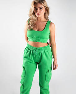 Chándal de alta calidad con logotipo personalizado, chándales transpirables lisos en blanco de color sólido para fabricación de mujeres - Product Image 3