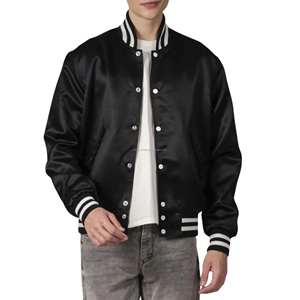 Blouson universitaire américain personnalisé pour homme en tissu peigné avec empiècements, style bomber brillant, uniforme d'équipe rétro, fournitures de baseball vintage - Product Image 5