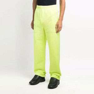 Pantalon de survêtement avec logo personnalisé pour hommes, pantalon baggy évasé droit à taille haute et élastique en coton léger, jogging d'hiver, service OEM - Product Image 4