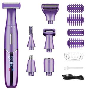 Afeitadora Eléctrica Inalámbrica de Doble Cuchilla para Mujer, Recargable por USB, Afeitadora Rotatoria de Repuesto para Línea del Bikini, Cuerpo y Piernas, Lavable - Product Image 2