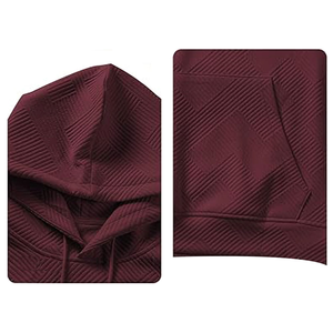 Ensemble de survêtement gaufré unisexe de haute qualité Veste à capuche pour hommes Sports décontractés Jogging Printemps Automne Imprimé Design OEM Convient - Product Image 6