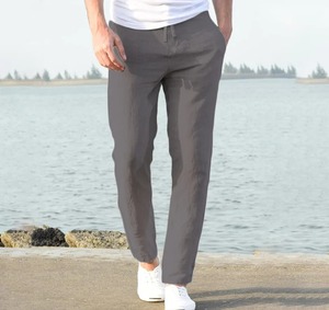 Mens Cotton Linen Casual Pants Breathable Autumn <b>Trousers</b> Solid Color Fitness Streetwear Sizes S to 3XL - Product Image 6