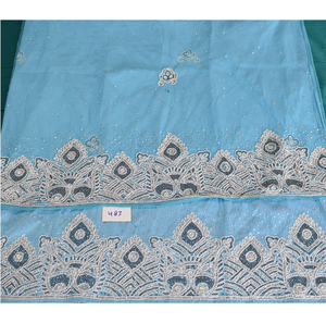 Pañuelo de Cabeza Africano de Seda con Cuentas Multicolores de Rajgadhia Exports, Pañuelo Tradicional Elegante para Mujeres Nigerianas - Product Image 1