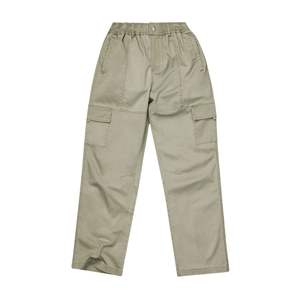 Mens Grey <b>Green</b> Relaxed Fit Utility <b>Cargo</b> <b>Pants</b> with Brushed Finish, Elastic Waistband, and Functional Pocket Design - Product Image 5