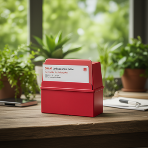 Boîte d'indexation de cartes DIN A7 en polystyrène rouge HAN 12,1 x 10,1 x 7,4 cm, capacité de 300 cartes, porte-notes - Product Image 3
