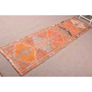 พรมวินเทจสไตล์ตุรกี ขนาด 2.6x10 ฟุต (80x306 ซม.) สีส้มล้วน รุ่น Herki - Product Image 2