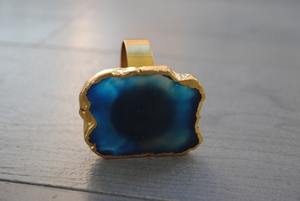 Anneaux de serviette en agate, anneau de serviette en agate colorée, anneau de serviette en agate dorée, décoration de table de mariage par faizacraft - Product Image 3