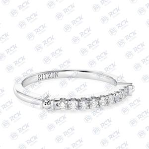 Anillo de Compromiso de Oro Rosa con Diamante Cultivado en Laboratorio de Corte Redondo de 0.50 CTW, Media Eternidad, para Mujer, Regalo de Aniversario y Cumpleaños - Product Image 3