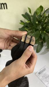 ที่มีคุณภาพสูงผู้ผลิตผมมนุษย์100% หนังกำพร้าชิดร่างกายคลื่นเทปในส่วนขยายของผมผู้จัดจำหน่ายผมบริสุทธิ์ - Product Image 6