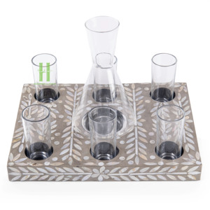 Soporte para vasos de cristal de fregona de diseño tradicional, Material de bambú con Incrustaciones de nácar para regalos y decoraciones de Ramadán Eid - Product Image 4