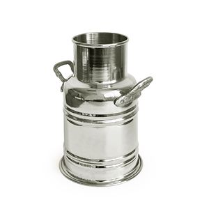 Jarrón Turco Auténtico Hecho a Mano de Cobre Armagan de 18 cm con Asas de Latón y Acabado en Níquel, Decoración Elegante para el Hogar, Florero de Mesa, Diseño de Tiburón - Product Image 1