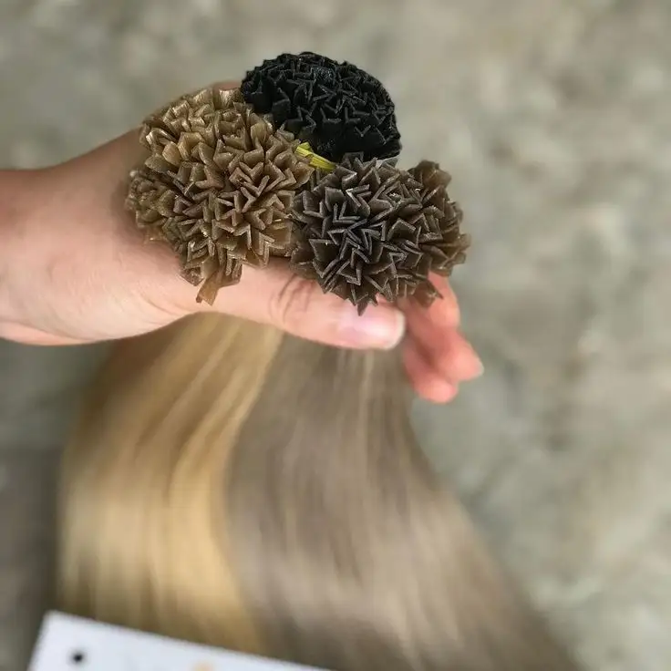 Kualitas Terbaik Flat Y K ujung Super ditarik ganda gaya Rusia Vietnam 100% rambut manusia rambut Keratin