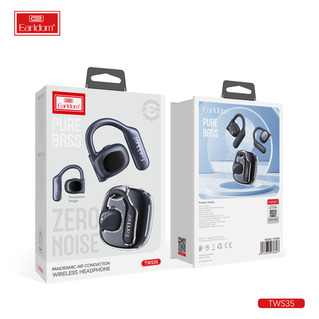 Earldom Wireless Ear Hanging Earphones Blue-tooth Bone Conduction in Ear Sports Running Earphones Ultra Long Range Earphones