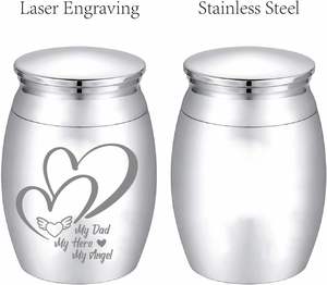 Custom-Size Mini Stainless Steel Cremation Urn Heart Engraving Modern Memorial <b>Keepsake</b> for Preserving Human <b>Ashes</b> for Funerals - Product Image 3
