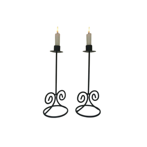 Set Of 2 Candlestick Made Of Metal Iron Black Powder Coasted Candlestick <b>Christmas</b> Festive Dinning Table Candle Holder For <b>Sale</b> - Product Image 5