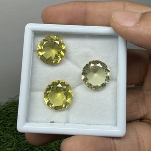 ควอตซ์สีเหลืองธรรมชาติอัญมณีหลวม14มม. สำหรับทำเครื่องประดับ - Product Image 2