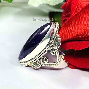Bague de réglage de lunette classique faite à la main en argent sterling 925 avec pierre précieuse d'améthyste naturelle pour fête de mariage unisexe - Product Image 4