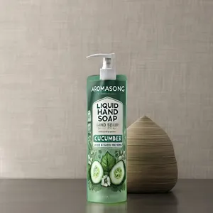 Recharge de savon liquide pour lavage des mains avec marque privée de 16 oz, parfum de concombre rafraîchissant, blanchiment doux, logo personnalisé, sel minéral fabriqué aux États-Unis - Product Image 2