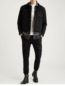 Veste en jean vintage pour homme 2025 à prix de gros, respirante, avec logo frontal, 100 % coton, manches longues, personnalisable, idéale pour l'hiver - Product Image 6