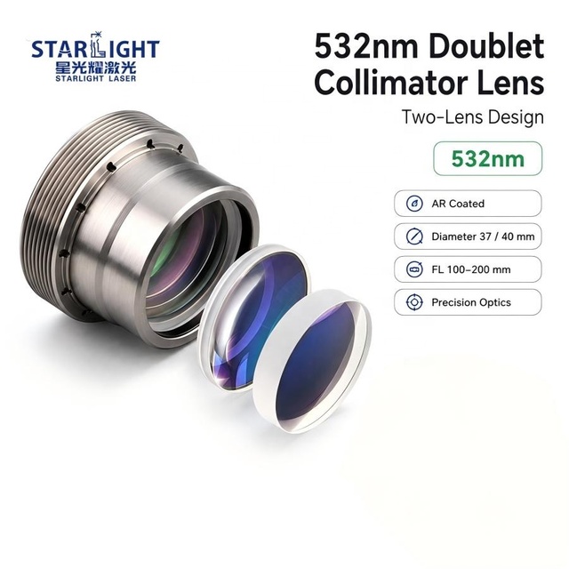 532nm Fused Silica Doublet Collimating Lens Manufacturer for OEM Laser Systems and Bulk Supply