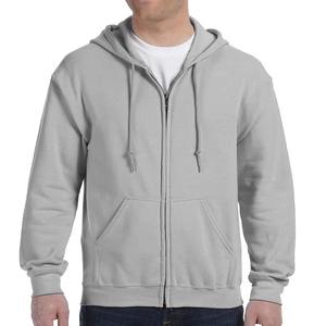 Sweat à capuche zippé pour homme, poids lourd, 100% coton, uni, teint, chaud, fermeture éclair intégrale, logo personnalisé, streetwear, décontracté, hiver - Product Image 2