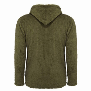 Men's Stylish Sherpa Button Hoodie Custom Design 100% Cotton Hot Winter Sweatshirt Oversized Hoody - Product Image 2