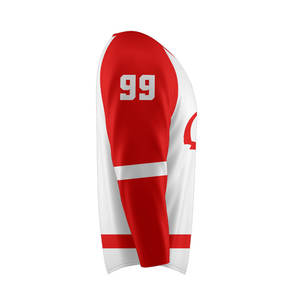 Vente en gros de maillots de hockey sur glace personnalisés uniforme d'équipe respirant tissu à séchage rapide brodé logo OEM ODM maillots - Product Image 4