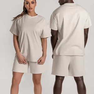 100% Cotton Men's T Shirt and Short Set Summer Short Sleeve <b>Tops</b> and Pants Suits Breathable Casual T Shirt Running Set - Product Image 1
