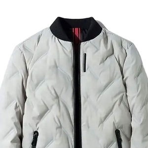 Chaqueta acolchada informal de invierno para hombre, de alta calidad, respetuosa con el medio ambiente, resistente al viento, tela de lona, cuello levantado, cierre de cremallera, venta al por mayor, 100% - Product Image 3