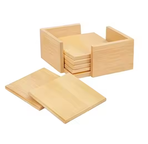 Posavasos de madera antiguo Crescent Crafts con soporte de estilo clásico - Product Image 2