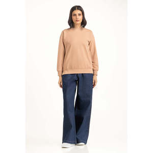 Sudadera de Punto de Corte Regular WM-SWS-WS25-102, Sudadera Informal para Mujer, Suave y Transpirable, 100% Algodón, Bordada, Otoño Invierno, OEM - Product Image 1
