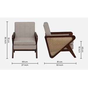 Durbuy Canapé contemporain 3 + 1 + 1 places en bois de Sesham Finition en teck de province Salon - Product Image 2