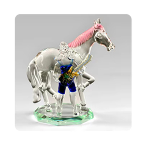 Figurines et art décoratifs en verre de cheval de guerrier de qualité naturelle les plus vendus à bon prix - Product Image 1