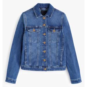 Veste en jean recadrée taille XL à la mode pour femmes Offre Spéciale vêtements d'extérieur à manches longues poches boutonné coton matelassé pour dames - Product Image 2