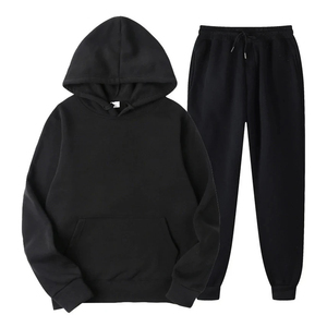 Conjunto Deportivo de Dos Piezas con Capucha y Cremallera de Forro Polar Técnico Sólido para Hombre, Tallas Grandes, para Entrenamiento Físico en el Gimnasio en Primavera - Product Image 6