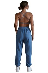 Pantalones deportivos de algodón para mujer, de corte holgado, con cintura elástica y cordón en los tobillos, a bajo precio. - Product Image 4