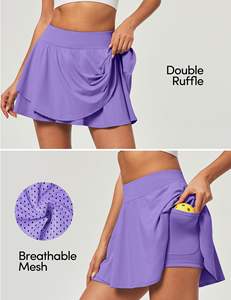 Jupes de tennis et de golf avec poches, shorts de compression, jupes plissées pour femmes, style athlétique, élégant et décontracté - Product Image 2
