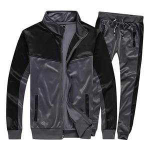 100% algodón Material personalizado Casual en blanco hombres chándales entrenamiento deportivo y Jogging desgaste dos piezas cremallera chándal 2023 - Product Image 1