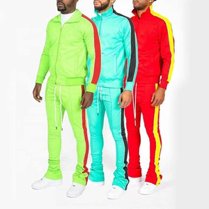 Pantalones apilados con cremallera y capucha, trajes para correr, nuevo logotipo personalizado, ropa de calle para hombres, chándales para correr para hombres - Product Image 6
