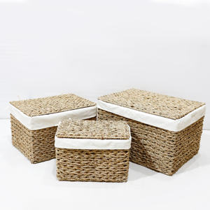 Artex Dong Thap Factory Natural Handdicraft Seagrass Trunks Rectángulo Cestas de lavandería Cestas de almacenamiento decorativas para multiusos - Product Image 1