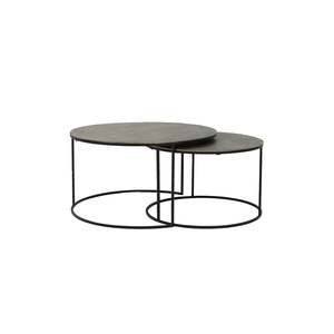 Mesa de centro de aspecto moderno y elegante, juego de mesa de té Simple para sala de estar, parte superior redonda para uso en interiores, muebles de mesa auxiliar - Product Image 1