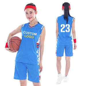 Ensemble de vêtements de basketball pour femmes grande taille, personnalisable, 100% polyester, respirant, antibactérien, séchage rapide, haute qualité, parmi les plus vendus - Product Image 1