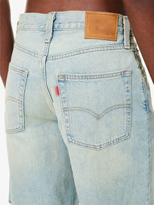 Shorts en jean camouflage pour homme, coupe ample, style Dad Jorts, bleu délavé, non extensible, respirant, taille haute, longueur genou, vente en gros - Product Image 4