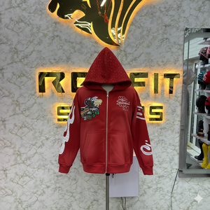 Etiqueta personalizada de alta calidad de moda buena venta cremallera Sudadera con capucha Puff impreso hecho en fábrica precio barato sudaderas con capucha de los hombres - Product Image 5