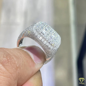 Men's <b>Iced</b> Out Baguette Lab Grown Hip Hop , Custom Made VVS Lab Grown Engagement <b>Ring</b>, for Him - Product Image 2