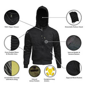Sudadera con capucha de armadura de moto aprobada por CE de calidad superior para hombre, Jersey a prueba de viento de invierno con logotipo de diseño extraíble, impermeable en la parte delantera - Product Image 5