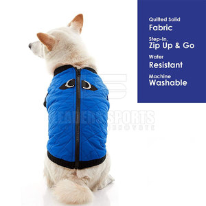 เสื้อแจ็คเก็ตสุนัขน่ารักสำหรับฤดูหนาว สีน้ำเงินล้วน ผ้าฟลีซผสมผ้าฝ้าย/โพลีเอสเตอร์ เป็นมิตรกับสิ่งแวดล้อม สำหรับสุนัขขนาดใหญ่และขนาดกลาง ใช้ได้ทั้งฤดูร้อนและฤดูใบไม้ผลิ - Product Image 5