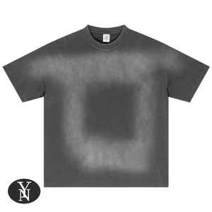 เสื้อยืดซักกรดแบบย้อนยุคสำหรับผู้ชายเสื้อยืดผ้าน้ำหนักมาก285GSM พิมพ์ลายพัฟ - Product Image 4