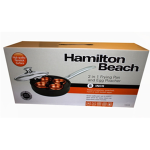 Poêle et cuiseur à œufs 2-en-1 Hamilton Beach Modern Luxury, antiadhésive, en métal (aluminium, fonte, verre) avec couvercle en verre - Product Image 1